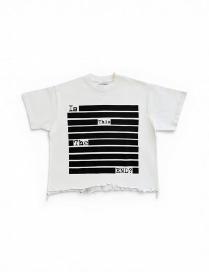 "Is This the End?" Distressed Tee (Charitable drop)