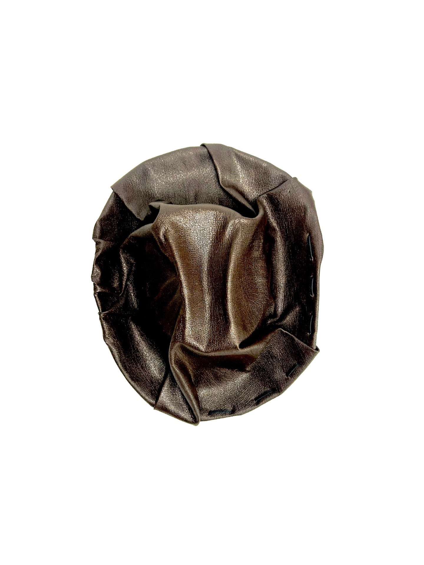Creased leather hat